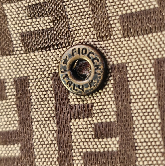👜Fendi Zucchino Canvas & Leather Vintage Wallet in Continental Brown & Beige - Picture 9 of 15